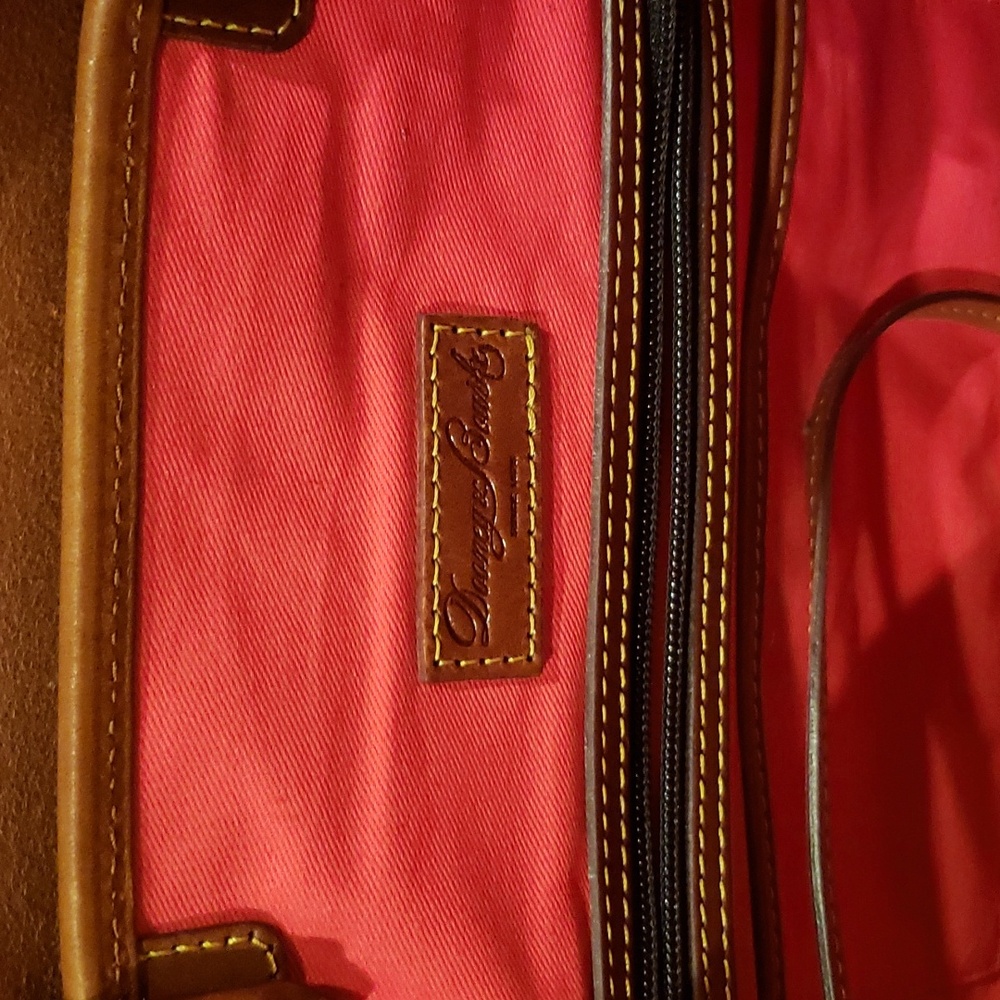 Dooney & Bourke Navy with Tan Leather Trim Tote Satchel - Picture 9 of 12